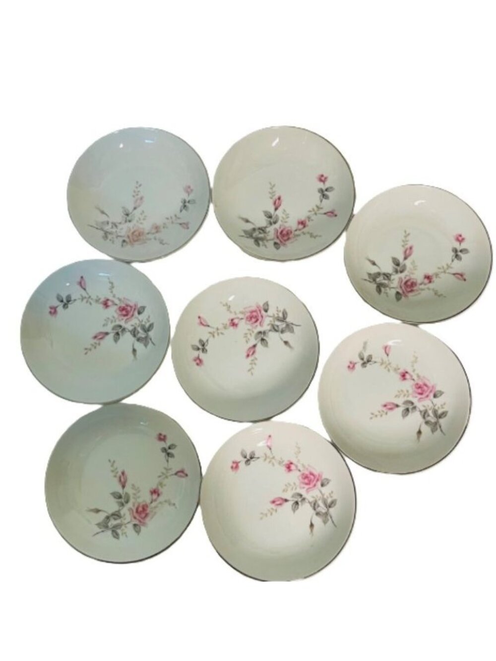 Castle Court Rose Glow Berry Dessert Bowls Fine China Japan 8 Bowls